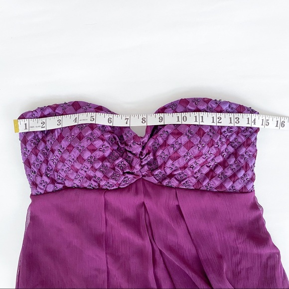 Jewel Tone Purple Chiffon Beaded Maxi Dress - Picture 6 of 11